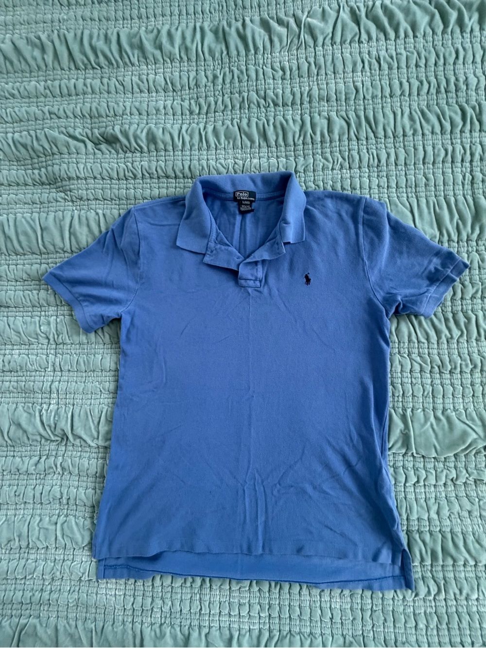 Ralph Lauren Men’s Light Blue Polo Shirt with Navy Pony-Boys XL (18-20)